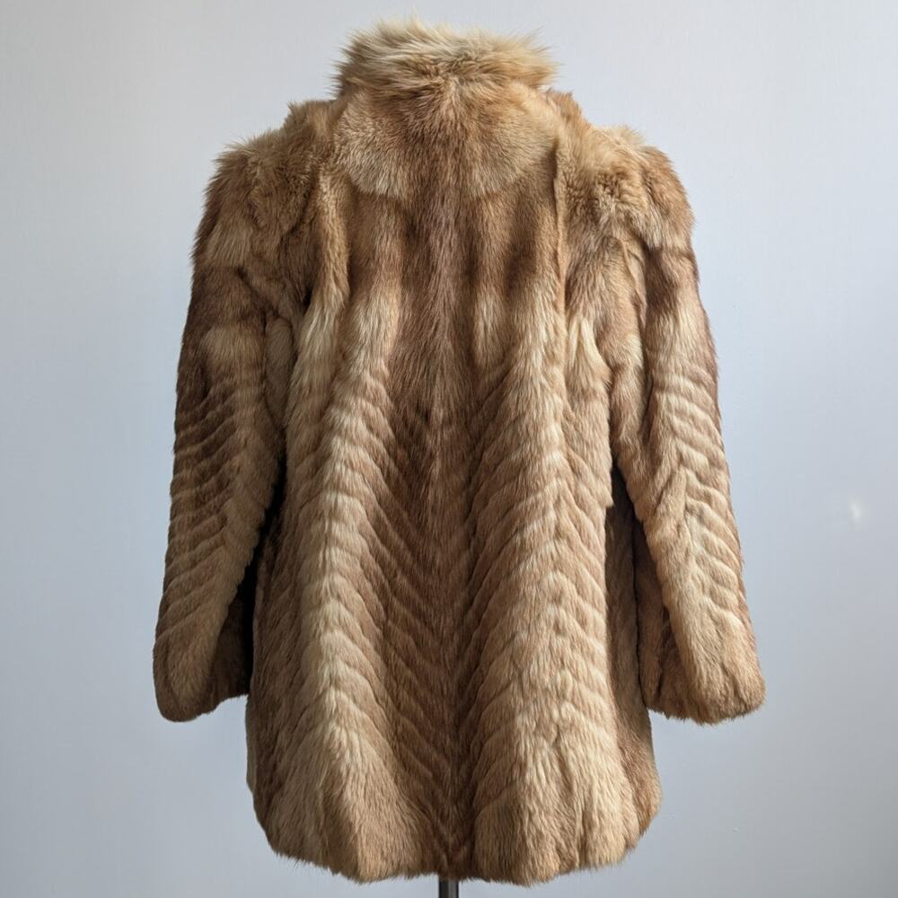 Vintage Golden Brown Real Fur Coat - Picture 2 of 12